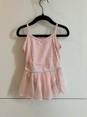 Girls' Pink Ballet Dress with Skirt, Sequence and metallic Waist Size XS 4/5